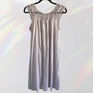 Light Purple Nightgown with Lace Collar Details